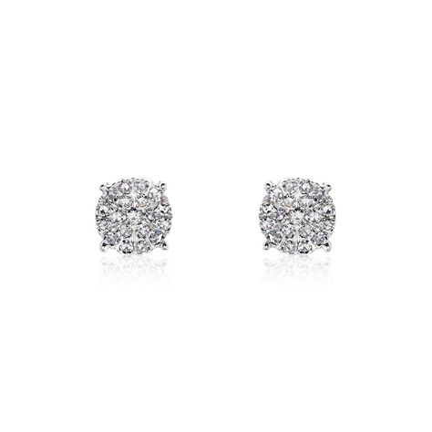 Boucles D'oreilles Puces Or Jaune Trecia Diamants - Boucles d'oreilles pierres précieuses Femme | Marc Orian