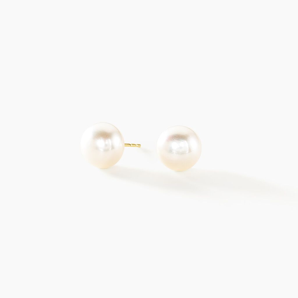 Boucles D'oreilles Puces Ursulina Or Jaune Perle De Culture - Clous d'oreilles Femme | Marc Orian