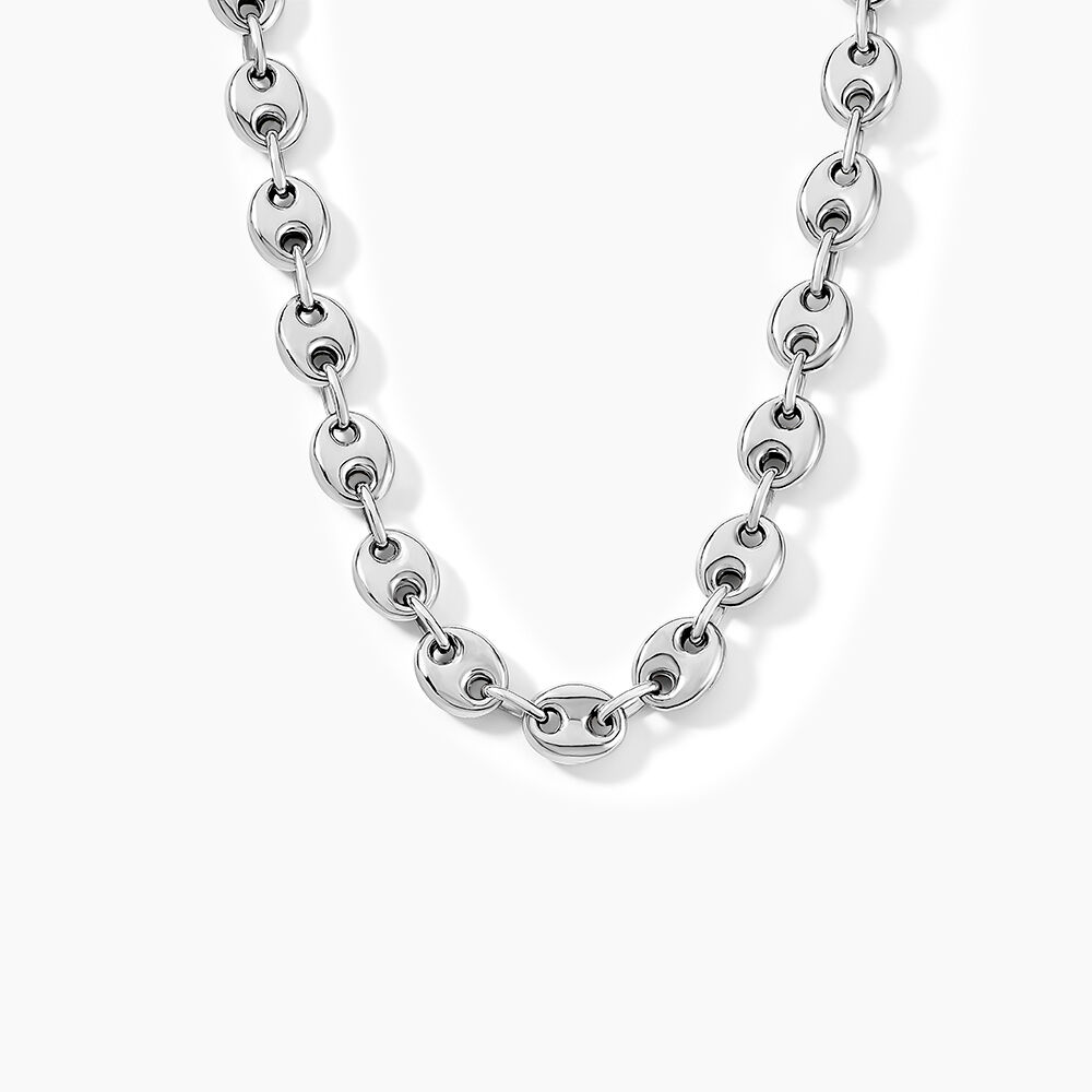 Collier Carrus Maille Grain De Cafe Argent Blanc - Chaines Homme | Marc Orian