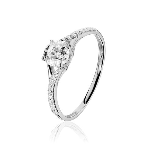Bague Evita Or Blanc Oxyde De Zirconium - Solitaires Femme | Marc Orian