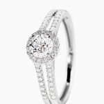 Bague Solitaire Accompagn&eacute; Sosanna Or Blanc Diamant Synth&eacute;tique - Parures de mariage Femme | Marc Orian