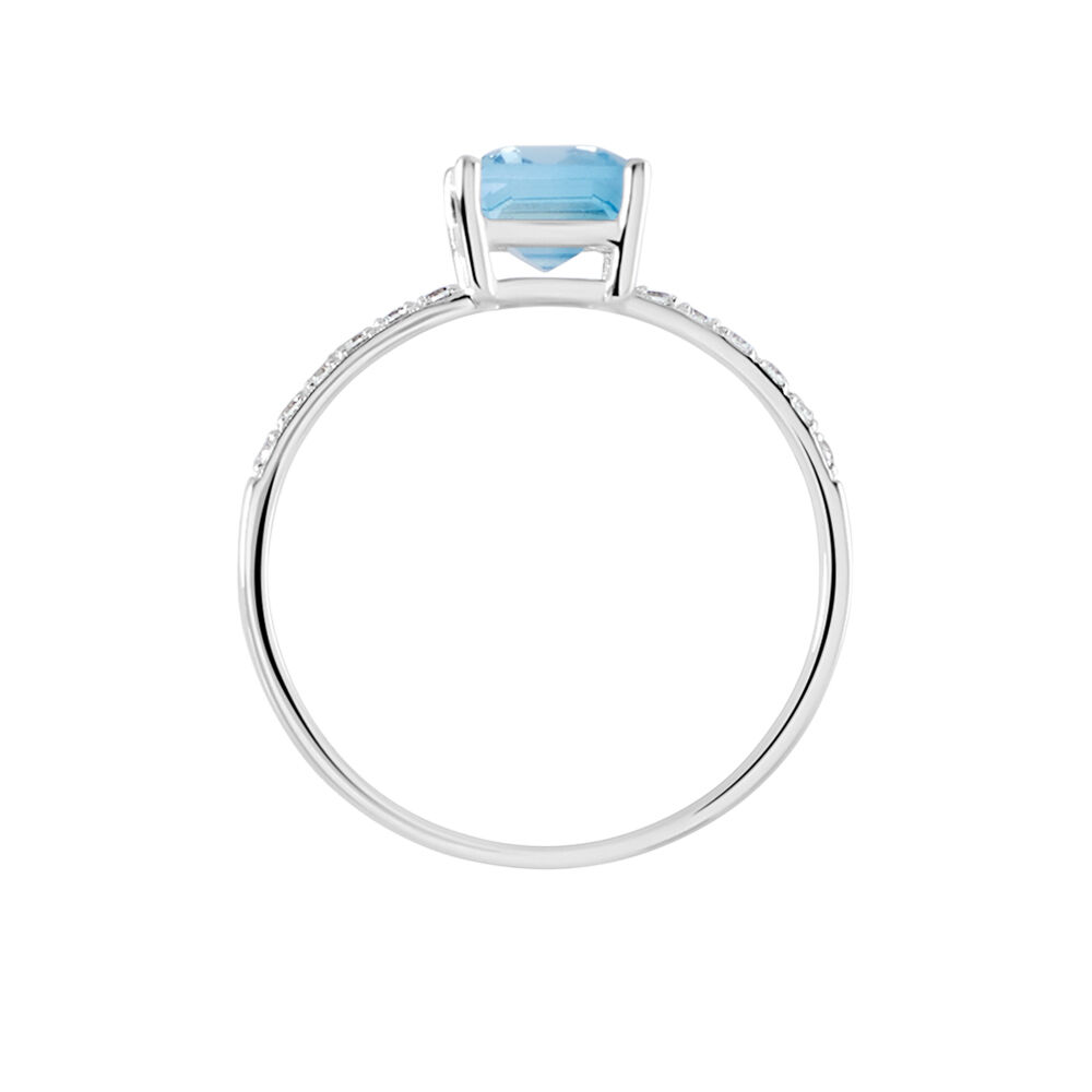 Bague Or Blanc Mone Topaze Et Oxydes De Zirconium - Bagues pierres fines Femme | Marc Orian