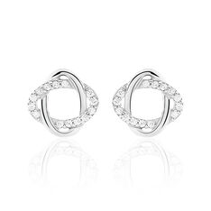 Boucles D'oreilles Puces Cali Argent Blanc Oxyde De Zirconium - Clous d'oreilles Femme | Marc Orian
