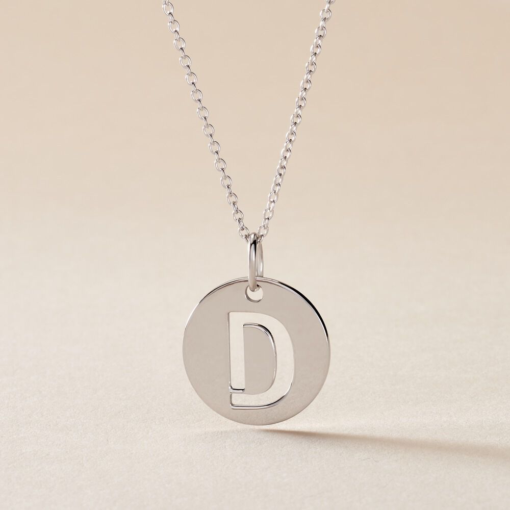 Pendentif Elio D Argent Blanc - Bijoux fantaisie Famille | Marc Orian