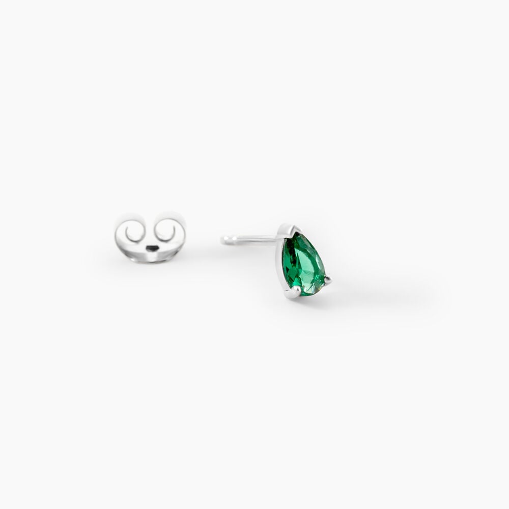 Boucles D'Oreilles Puces Ma&euml;llys Argent Blanc Oxyde De Zirconium - Puces Femme | Marc Orian