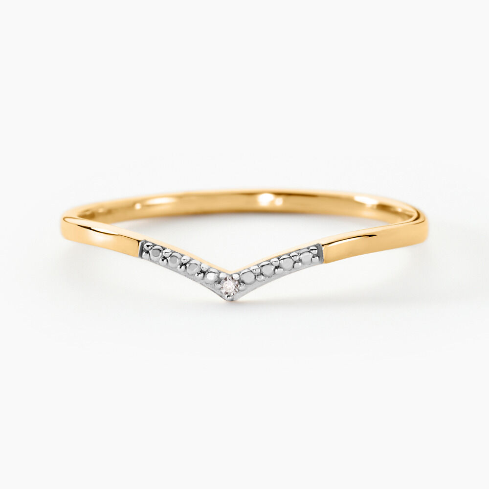Bague Or Jaune Kaitlynn Diamant - Bagues pierres précieuses Femme | Marc Orian