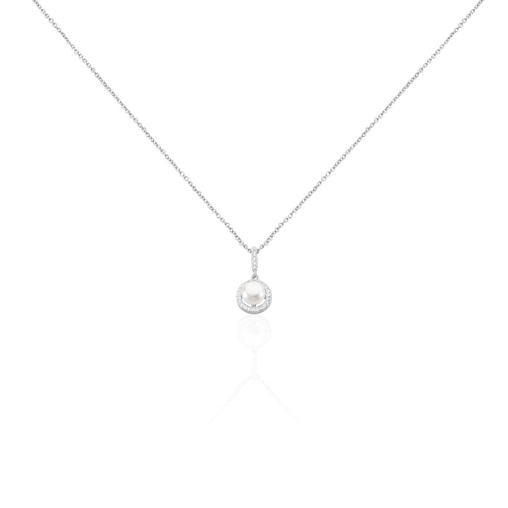 Collier Mathie Argent Blanc Perle De Culture Et Oxyde De Zirconium - Colliers avec pierres Femme | Marc Orian