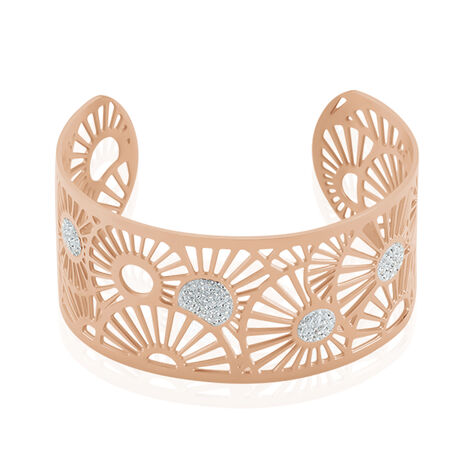 Bracelet Jonc Imagine Florette Strass Acier Rose Strass - Bracelets Pierre Femme | Marc Orian