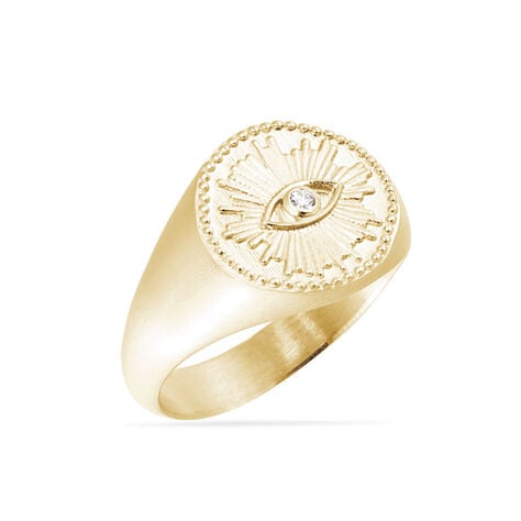 Chevalière Gabia Plaqué Or Jaune Oxyde De Zirconium -  Femme | Marc Orian