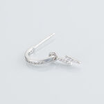 Cr&eacute;ole Unitaire Ancelin Rondes Argent Blanc Oxyde De Zirconium - Piercings d'oreilles Femme | Marc Orian