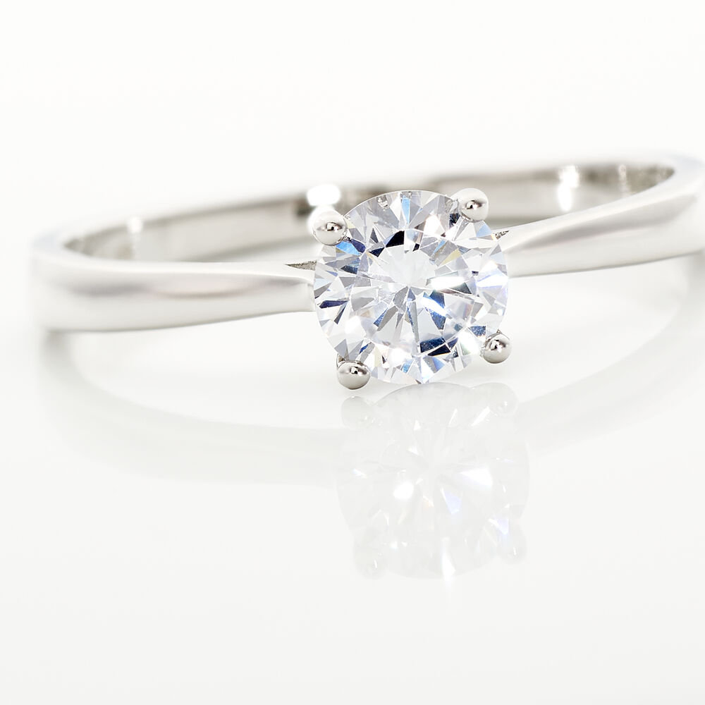 Bague Solitaire Elyana Argent Blanc Oxyde De Zirconium - Solitaires Femme | Marc Orian