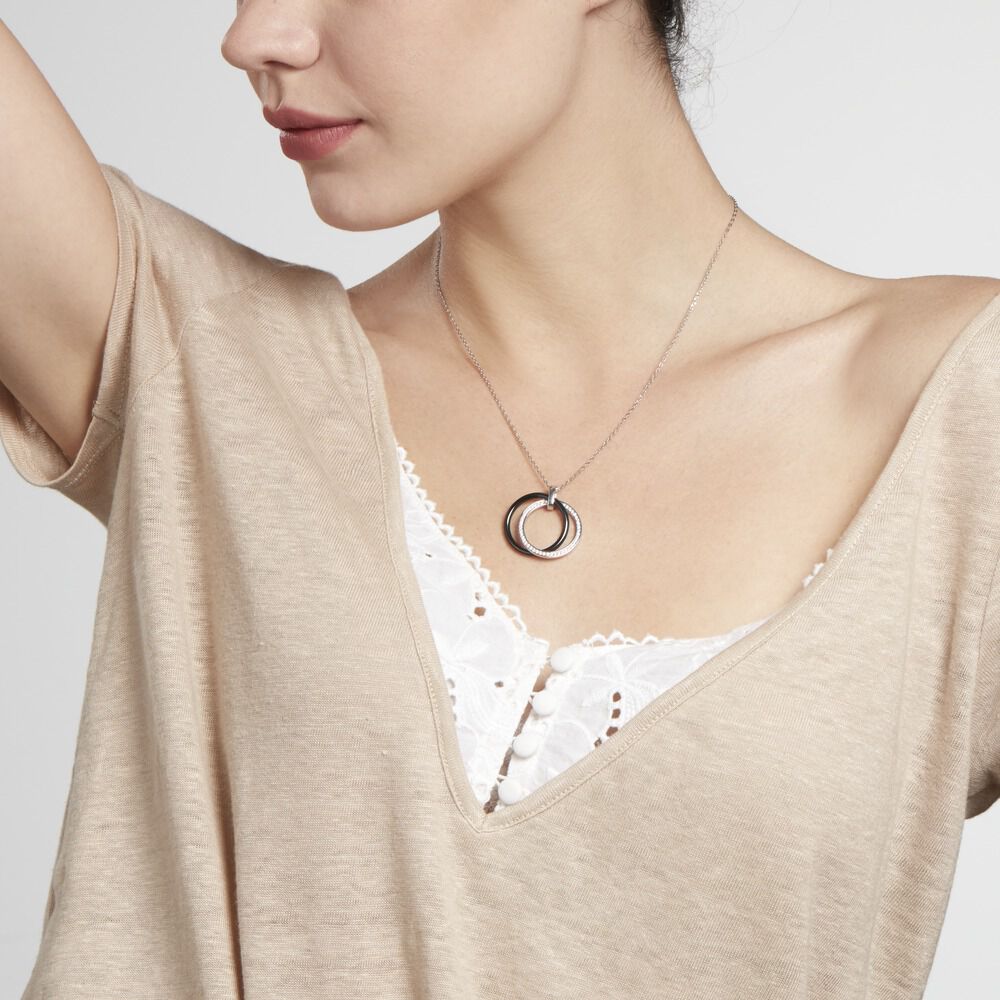 Collier Tania Argent Blanc Céramique Et Oxyde De Zirconium - Colliers avec pierres Femme | Marc Orian