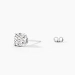 Boucles D'oreilles Puces Charlene Or Blanc Diamant Synthetique - Puces Femme | Marc Orian