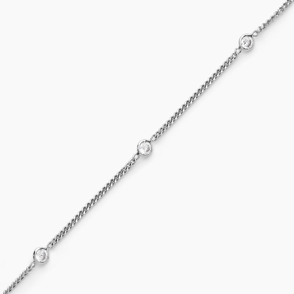 Bracelet Declaration Argent Blanc Oxyde De Zirconium - Bracelets chaînes Femme | Marc Orian