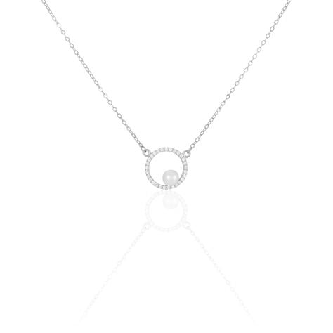 Collier Marthe Argent Blanc Perle De Culture Et Oxyde De Zirconium - Colliers avec pierres Femme | Marc Orian