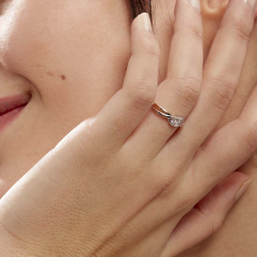 Bague Callie Or Bicolore Diamant - Bagues fiançailles Femme | Marc Orian