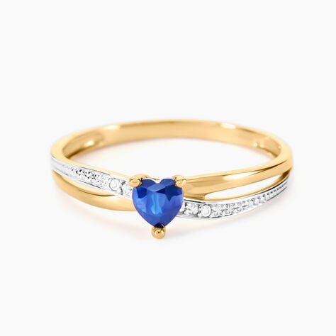 Bague Skylar Or Bicolore Saphir Diamant - Solitaires Femme | Marc Orian