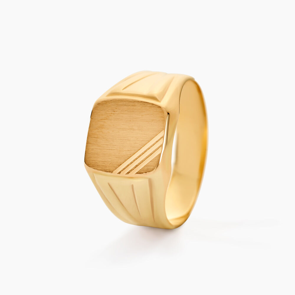 Chevalière Goliath Carree Diamantee Or Jaune - Bijoux personnalisés Homme | Marc Orian
