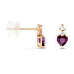 Boucles D'oreilles Puces Or Rose Samanta Rhodolite - Puces Femme | Marc Orian