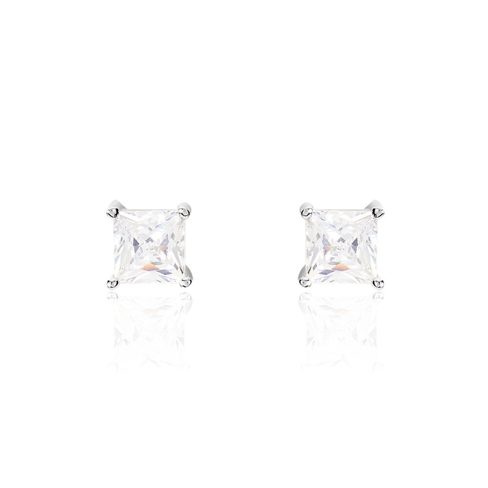 Boucles D'oreilles Puces Argent Blanc Alys Oxyde De Zirconium - Puces Femme | Marc Orian
