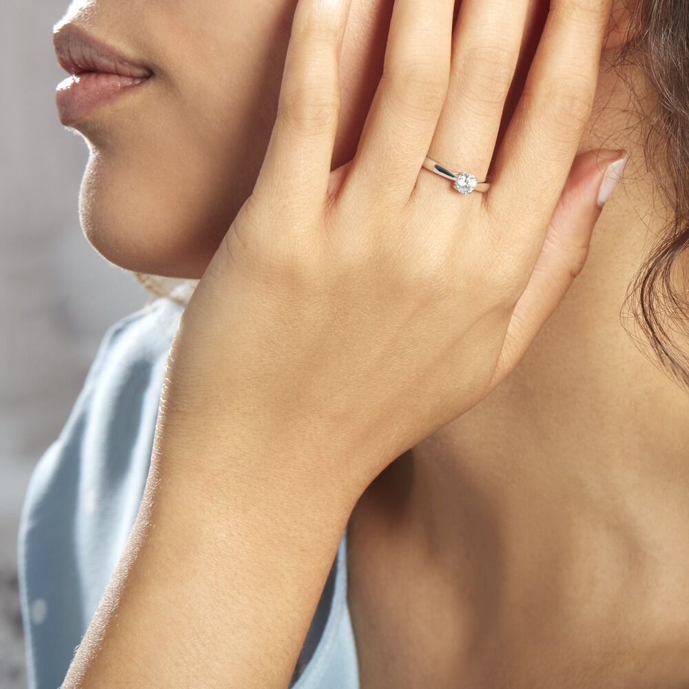 Bague Solitaire Vicoeuria Or Blanc Diamant Synthétique - Solitaires Femme | Marc Orian