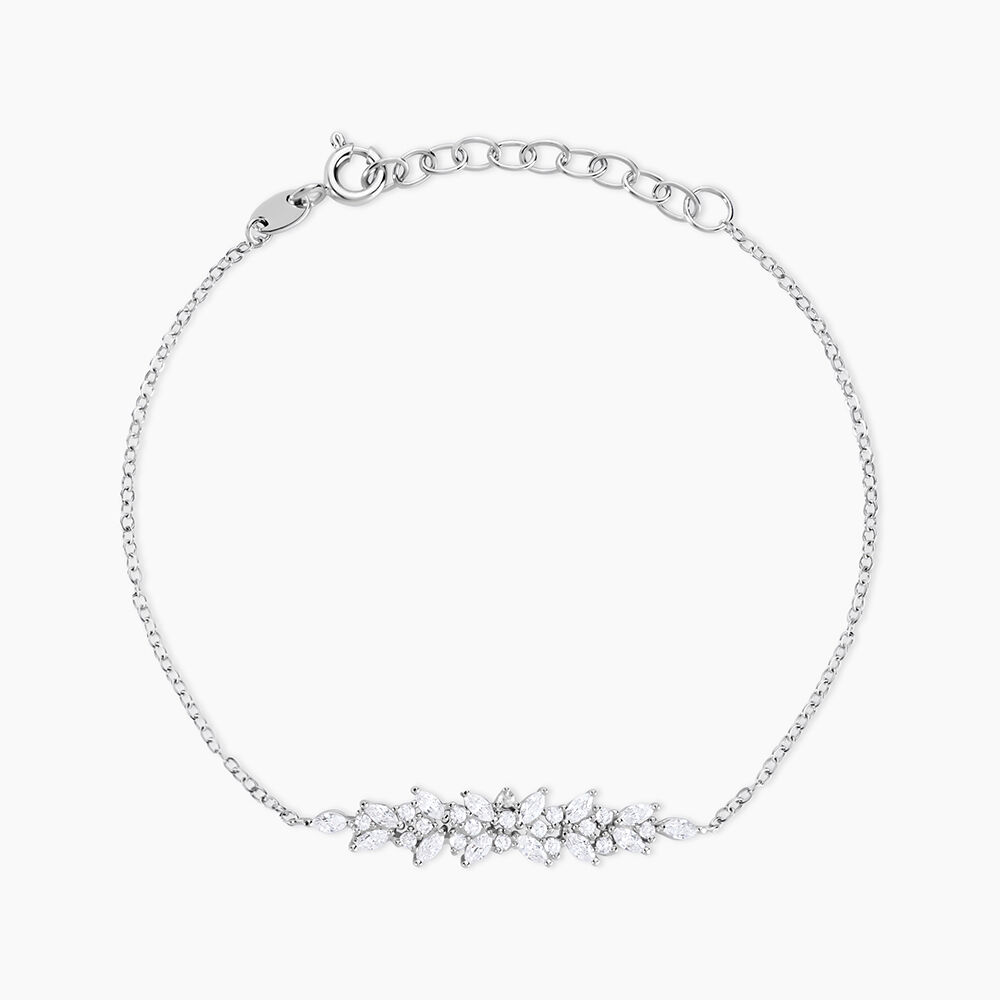 Bracelet Argent Blanc Precieux Flocon Oxyde De Zirconium - Bracelets fantaisie Femme | Marc Orian