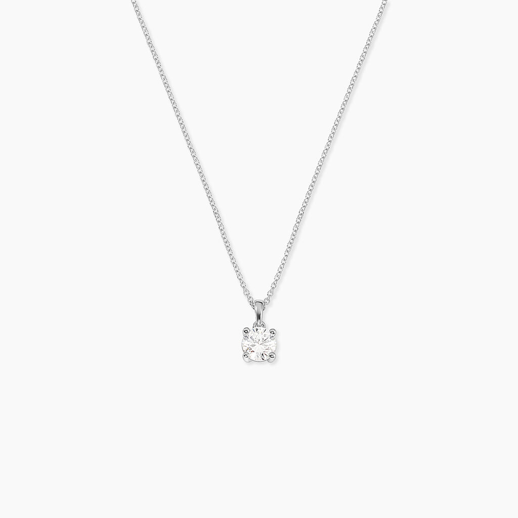 Collier Alexandra Or Blanc Diamant - Colliers solitaires Femme | Marc Orian