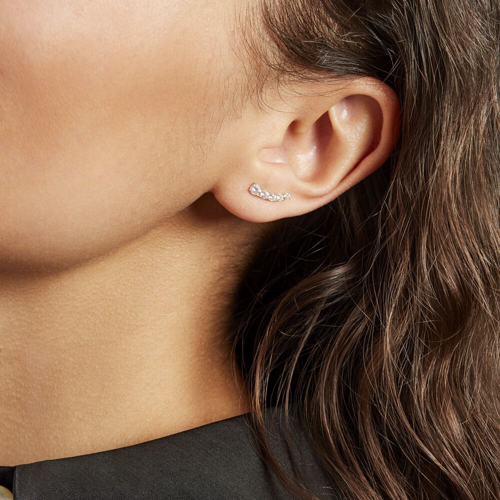 Boucles D'oreilles Puces Or Jaune Anaca Oxydes De Zirconium - Puces Femme | Marc Orian