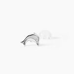 Boucles D'oreilles Puces Fulvie Dauphin 5 Or Blanc - Puces Femme | Marc Orian