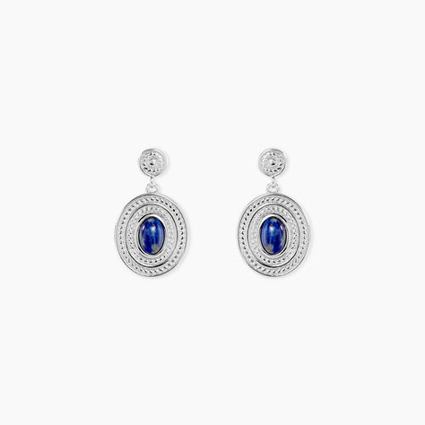 Boucles D'oreilles Pendantes Takara Argent Blanc Lapis Lazuli - Pendantes Femme | Marc Orian