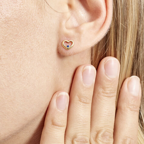 Boucles D'oreilles Puces Martella Or Jaune Saphir - Boucles d'oreilles pierres précieuses Femme | Marc Orian