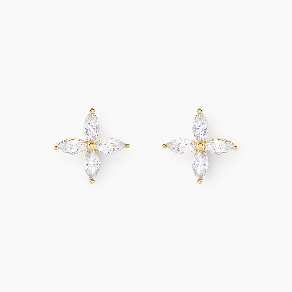Boucles D'oreilles Puces Stellia Or Jaune Oxyde De Zirconium - Puces Femme | Marc Orian