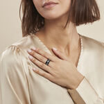 Bague Ceramik Design Argent Blanc C&eacute;ramique Et Strass - Bijoux fantaisie Femme | Marc Orian