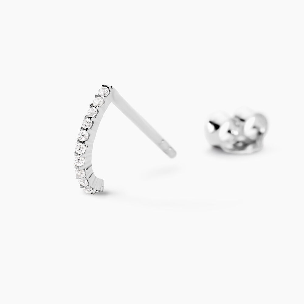 Boucles D'oreilles Puces Jayne Argent Blanc Oxyde De Zirconium - Puces Femme | Marc Orian