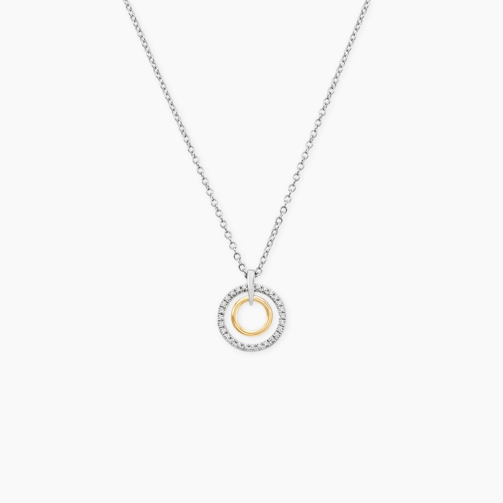 Collier Swane Or Jaune Argent Blanc Oxyde De Zirconium - Colliers avec pierres Femme | Marc Orian