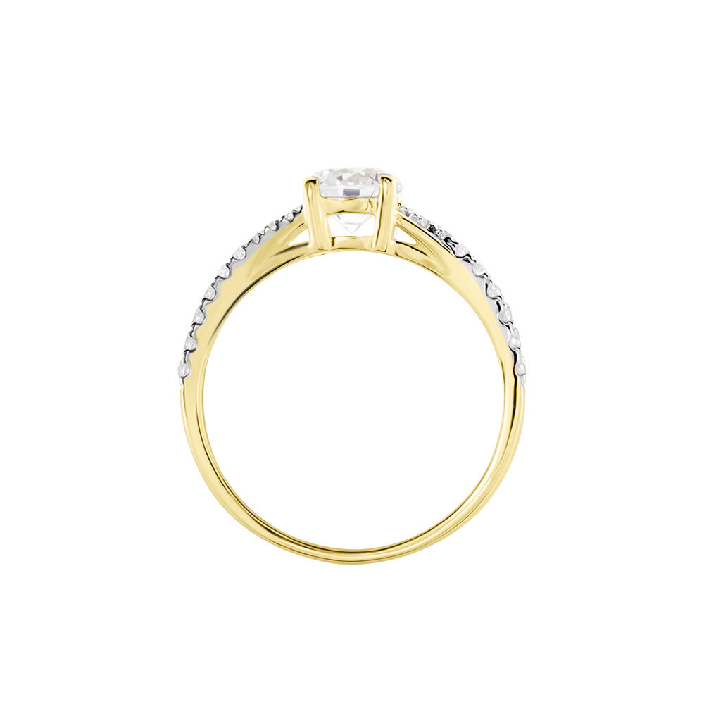 Bague Evita Or Jaune Oxyde De Zirconium - Solitaires Femme | Marc Orian