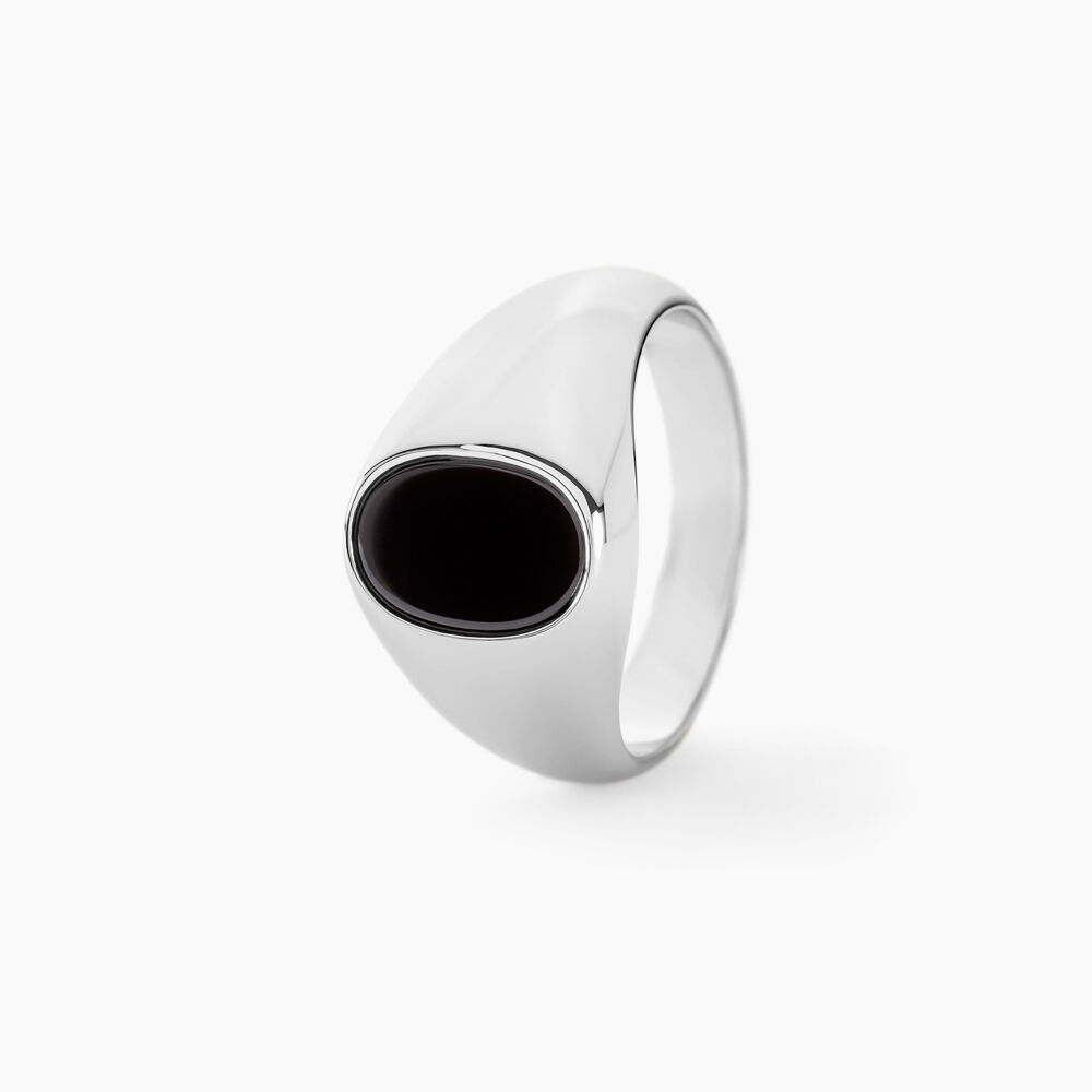 Chevalière Amaurie Argent Blanc Onyx - Bijoux fantaisie Homme | Marc Orian
