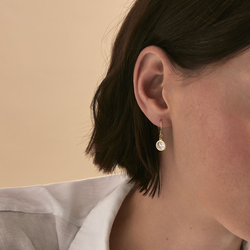 Boucles D'oreilles Pendantes Naïade Or Jaune Nacre - Boucles d'oreilles Pendantes Femme | Marc Orian