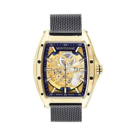 Montre Montignac Tonneau Automatique Noir - Montres automatiques Homme | Marc Orian