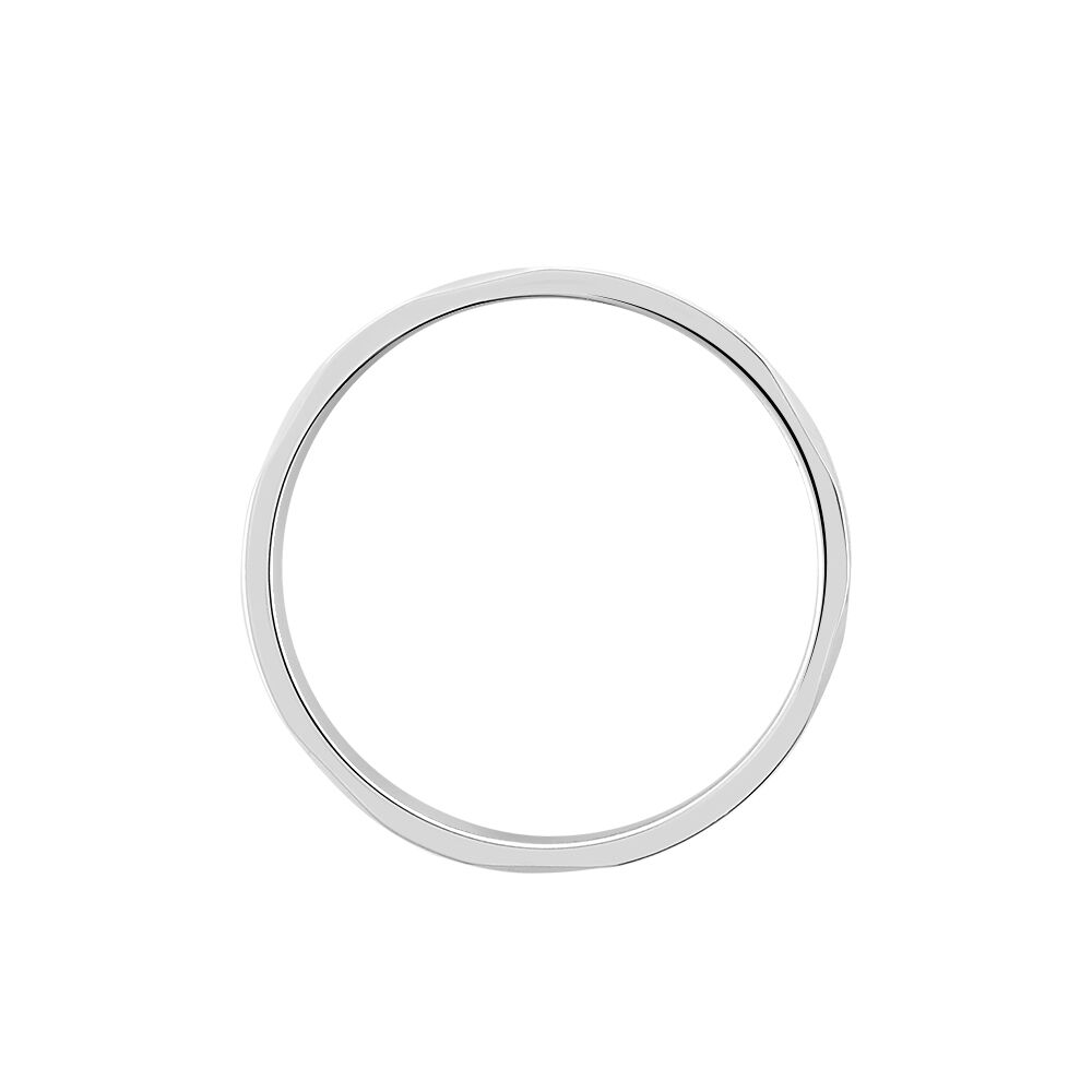 Alliance Naidy Ruban Plat Argent Blanc - Alliances personnalisées Homme | Marc Orian