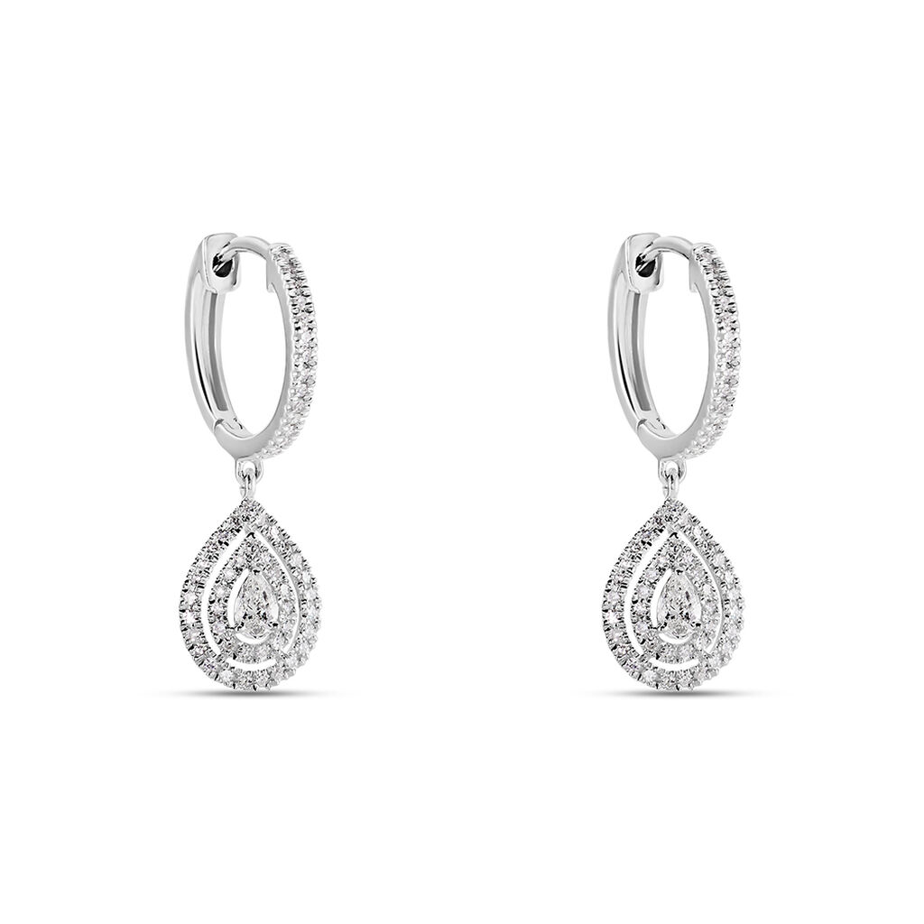 Créoles Diamina Or Blanc Diamant - Boucles d'oreilles pierres précieuses Femme | Marc Orian