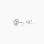 Boucles D'oreilles Puces Domitia Or Blanc Diamant - Puces Femme | Marc Orian