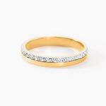 Alliance Fantaisie Diamantee Ruban Plat Or Bicolore - Alliances duo Unisex | Marc Orian