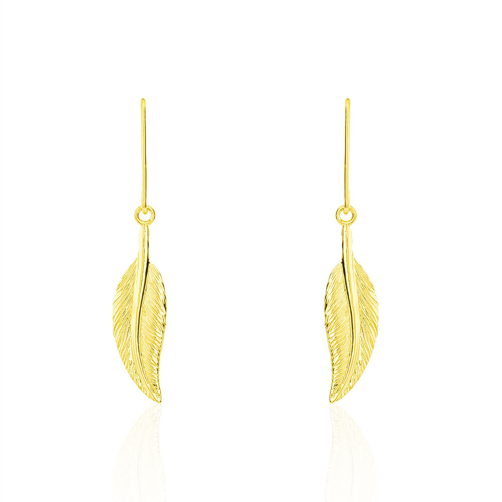 Boucles D'oreilles Pendantes Indian Nature Feuilles Or Jaune - Pendantes Femme | Marc Orian