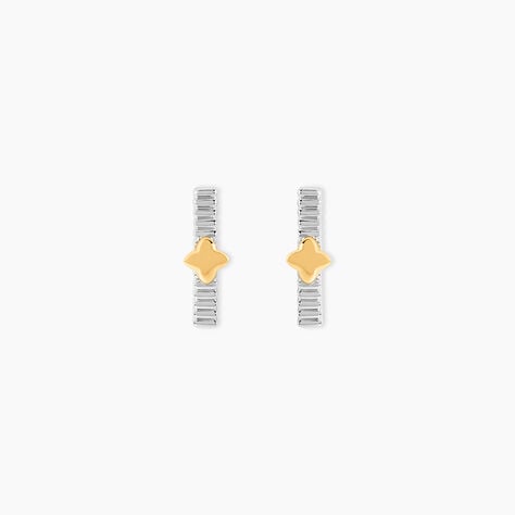 Boucles D'Oreilles Puces Or Jaune Argent Blanc - Puces Femme | Marc Orian