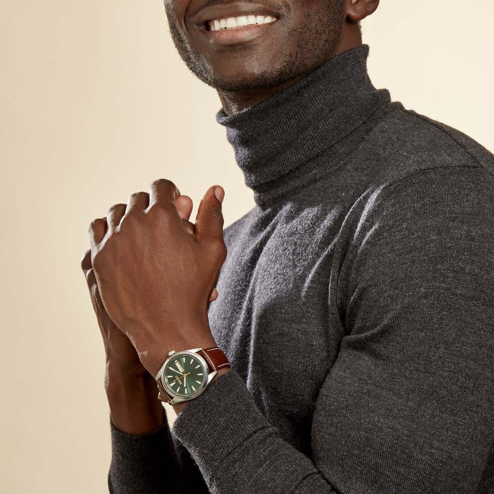 Montre Seiko Classique Vert Foncé - Fête des pères Homme | Marc Orian