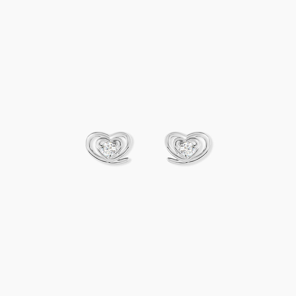 Boucles D'oreilles Puces Alou Argent Blanc Oxyde De Zirconium - Puces Femme | Marc Orian