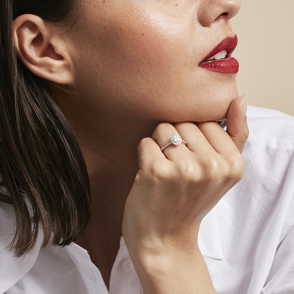 Bague Pascalyne Argent Blanc Oxyde De Zirconium - Solitaires Femme | Marc Orian
