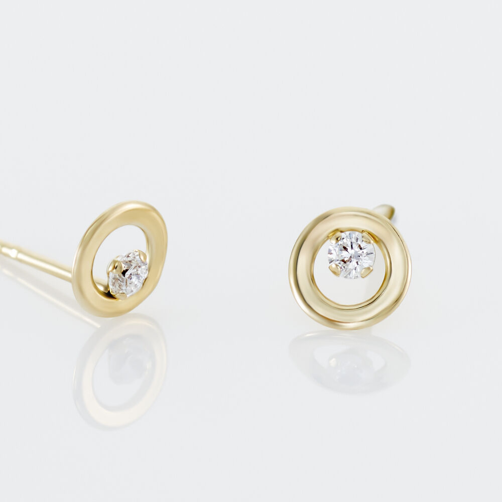 Boucles D'oreilles Puces Edmee Cercle Or Jaune Oxyde De Zirconium - Puces Femme | Marc Orian