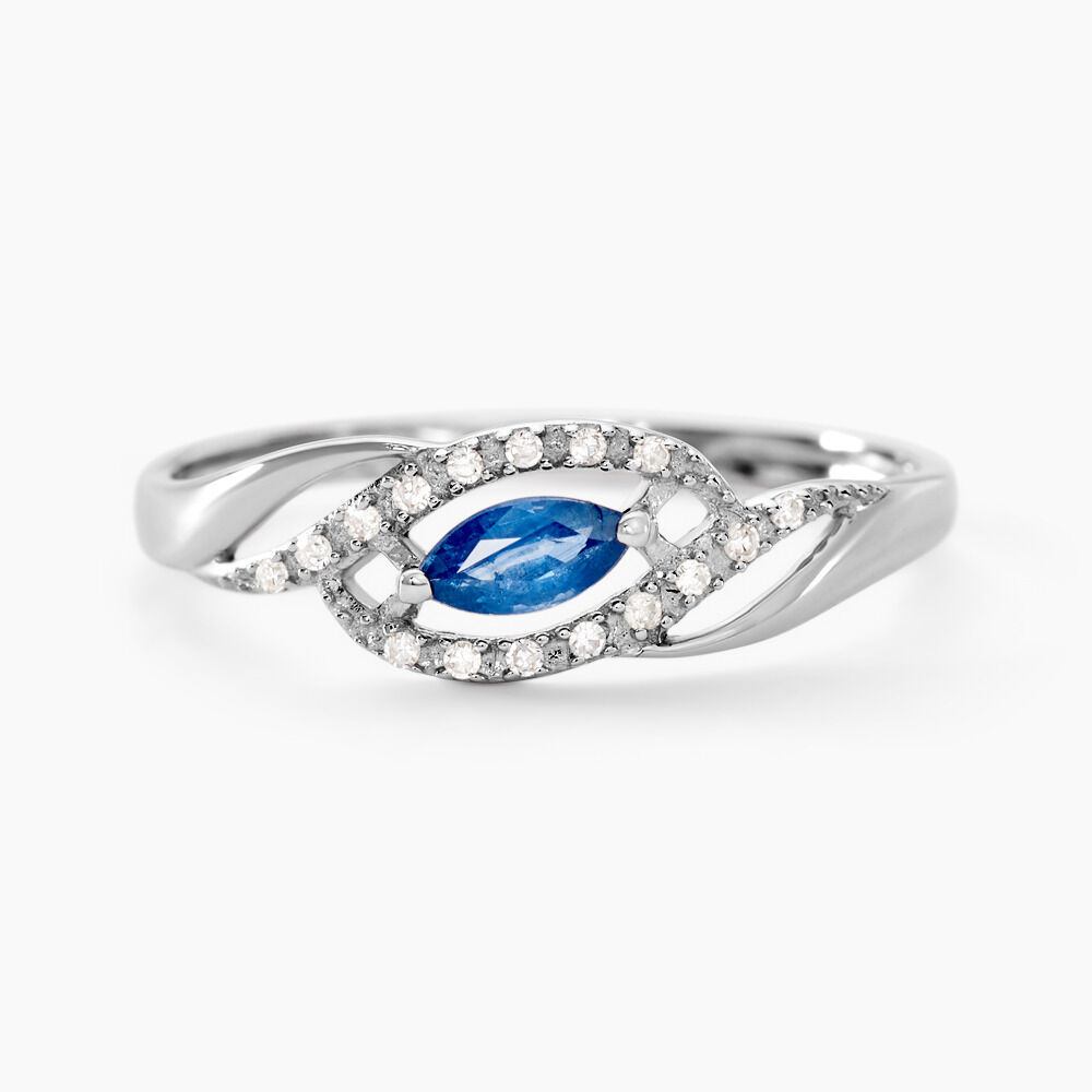 Bague Syriana Or Blanc Saphir Et Diamant - Solitaires Femme | Marc Orian